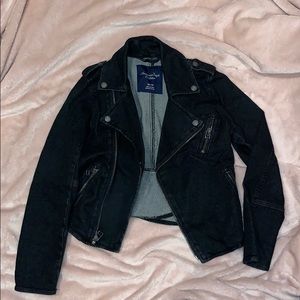 Denim moto jacket